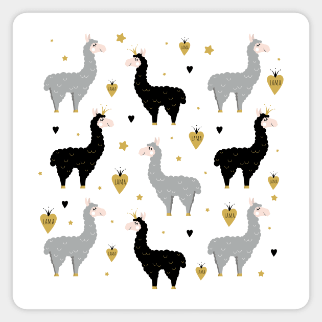 Llama Pattern Sticker by By_Russso